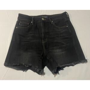 Judy Blue Shorts M Black High Waist Tummy Control Denim Cut Off JB150236